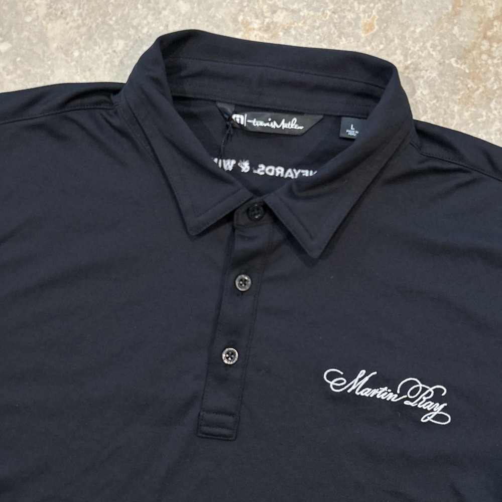 Travis Mathew Oceanside Polo Men's L Black Martin Bay Short Sleeve Golf Stretch